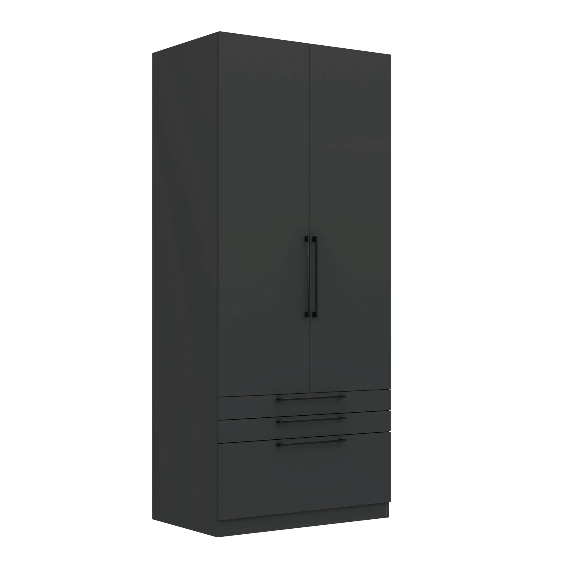 Sorrento Anthracite 2 Door Wardrobe with 3 Drawers