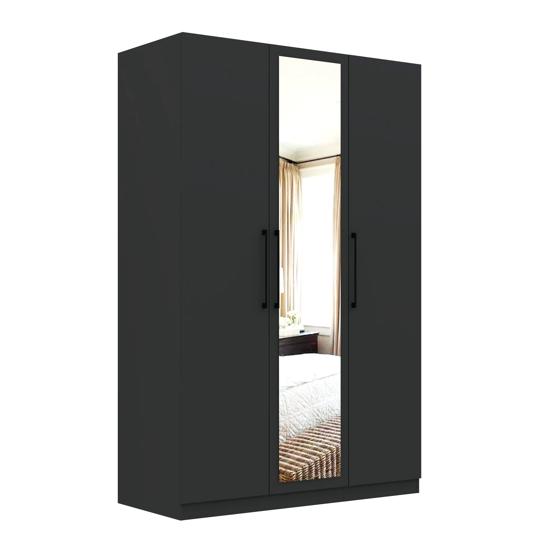 Sorrento Anthracite 3 Door 1 Mirror Wardrobe