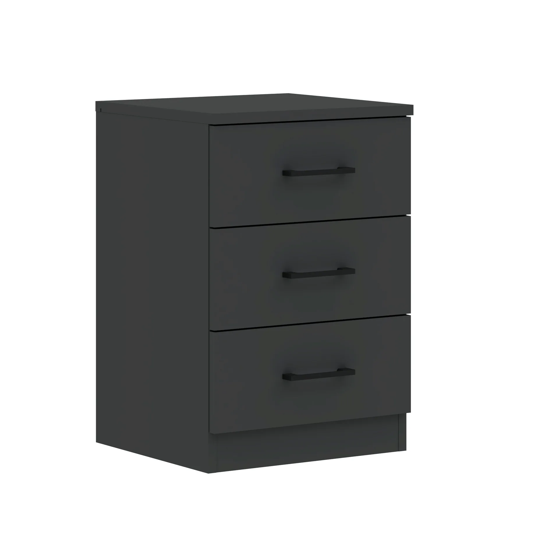 Sorrento Anthracite 3 Drawer Bedside Cabinet