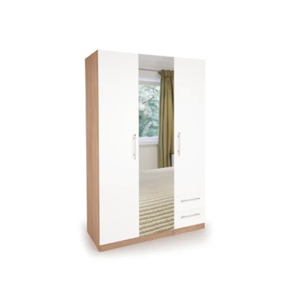 Hyde 3 Door 1 Mirror Wardrobe with 2 Drawers